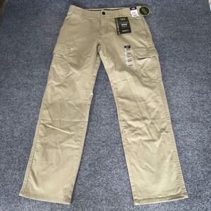 Lee Extreme Comfort MVP Cargo Pants Mens 34x32 Khaki Straight Fit Stretch Casual